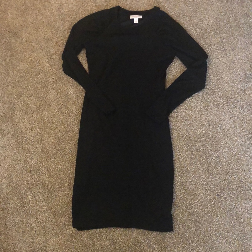 Black motherhood maternity long sleeve dress